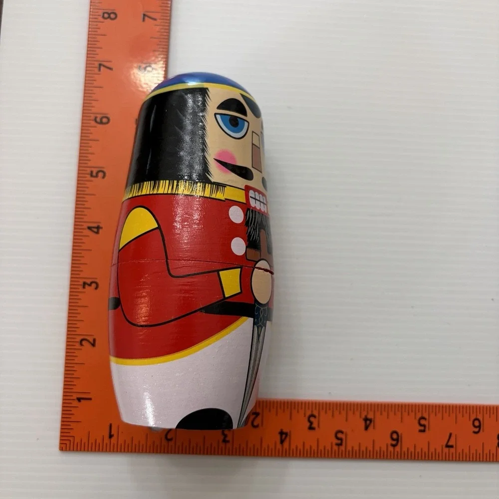 Nutcracker Wooden Nesting Dolls Set Of 5 Christmas Decor Holiday